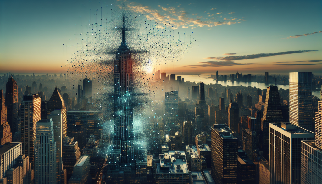 A/B test mistake represented by a disintegrating skyscraper